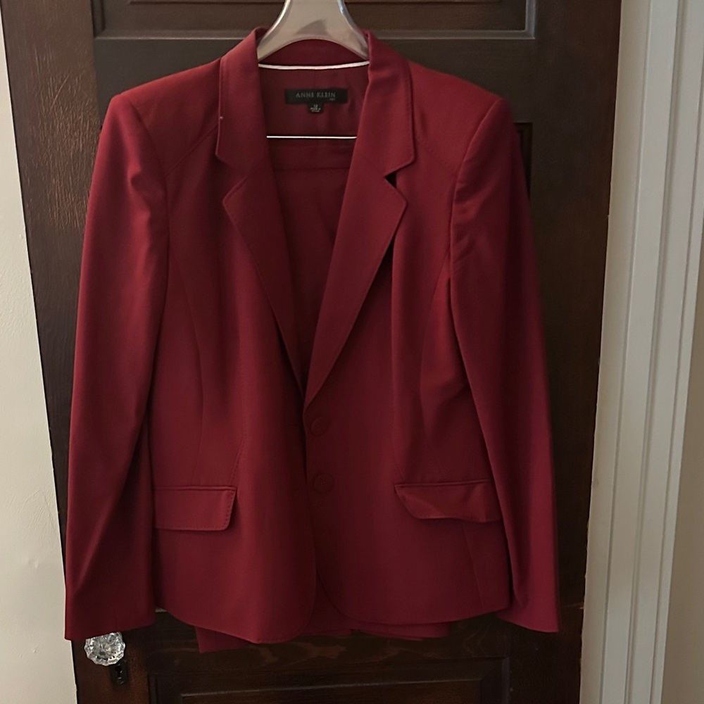 Anne Klein women’s skirt suit in Rich Red